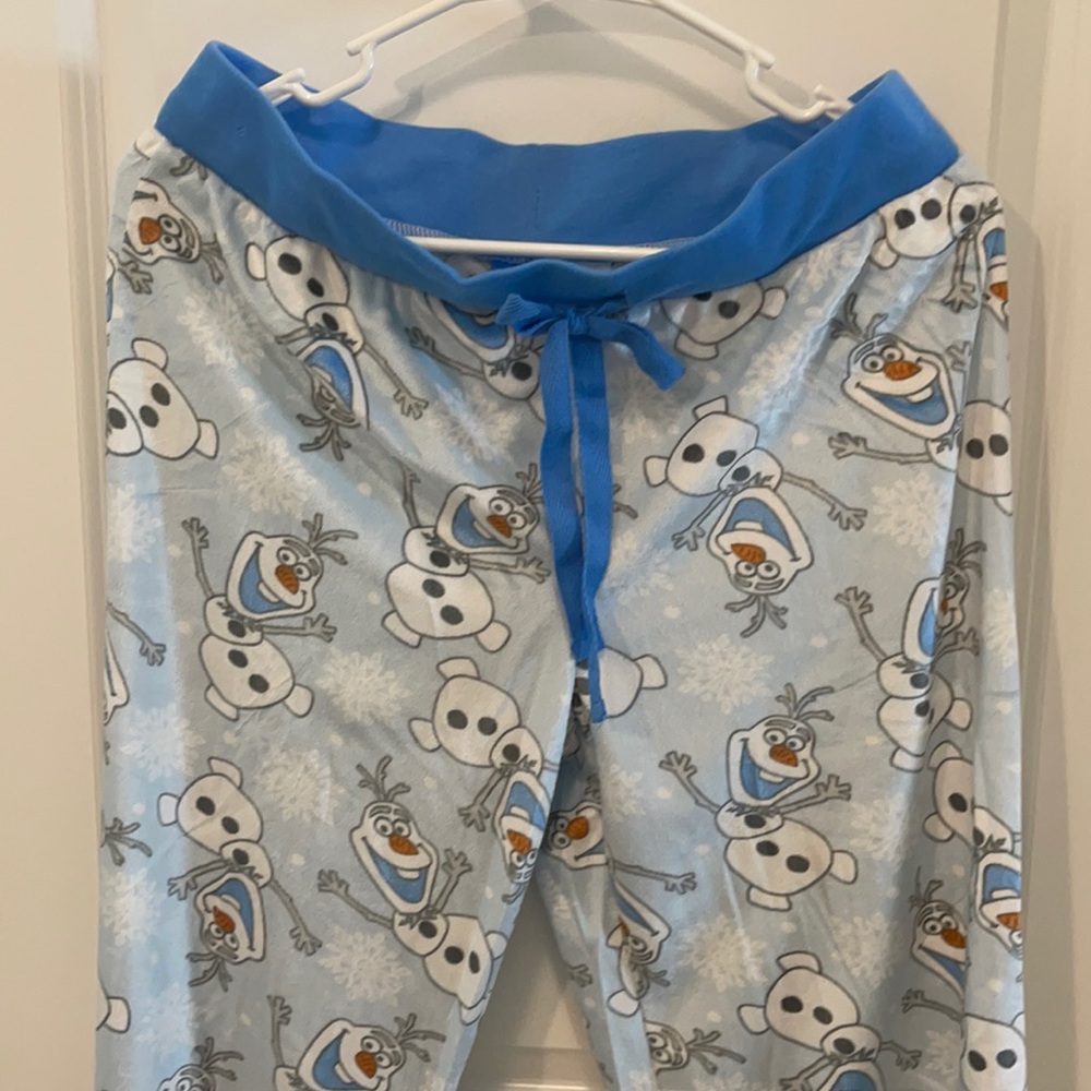 Disney Frozen Olaf Velour Jammy Pants Size Small
